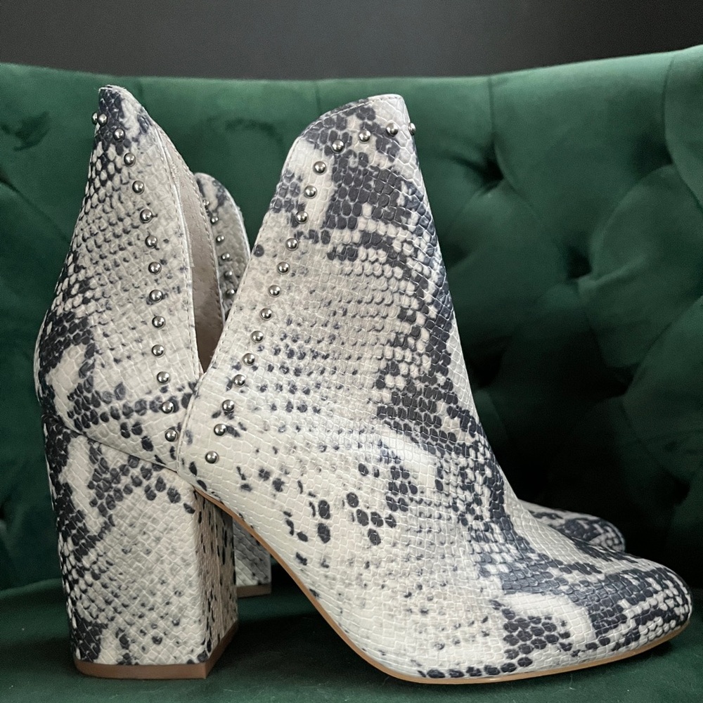 Steve Madden Rockstar Snake Print Ankle Boots